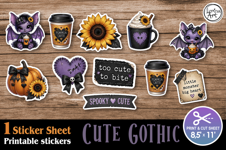 Magic Autumn. Stickers design PNG