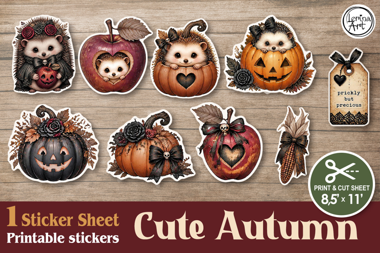 Cozy Autumn. Stickers design PNG