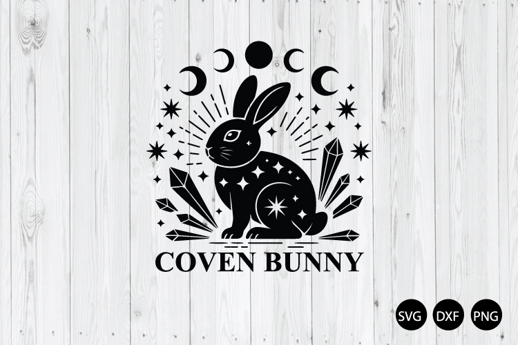 Coven Bunny SVG, Moon Bunny SVG, Celestial Bunny SVG