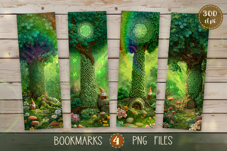 Bookmarks design - Enchanted Gnomes Fairy Tale.