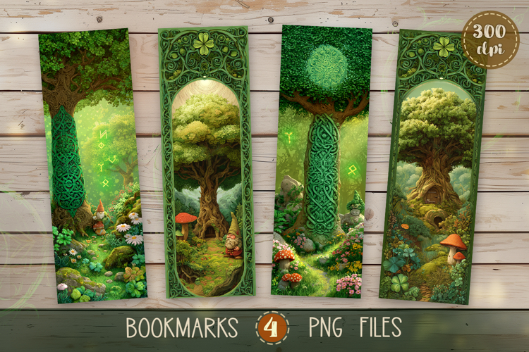 Bookmarks design - Enchanted Gnomes Fairy Tale.