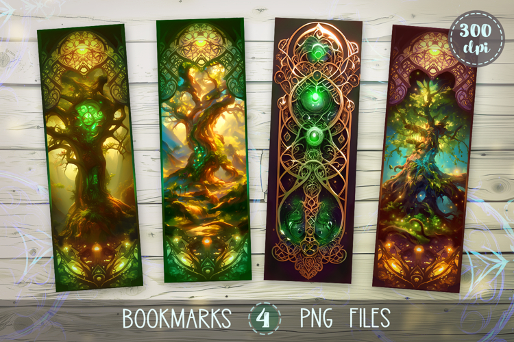 Bookmarks design - Enchanted Tree.