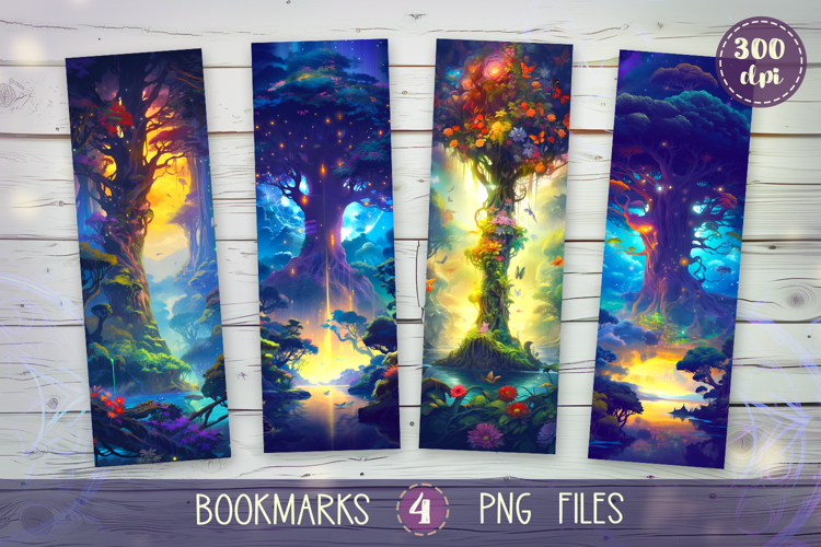 Bookmarks design - Fantasy World- Giant FantasyTree.
