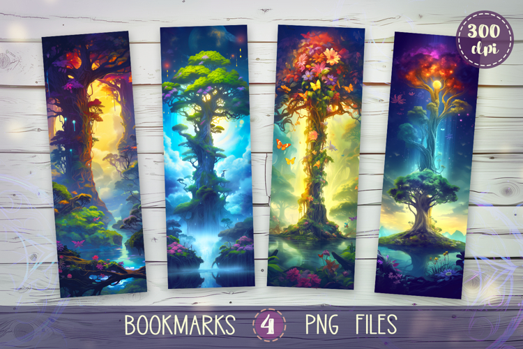 Bookmarks design - Fantasy World- Giant FantasyTree.