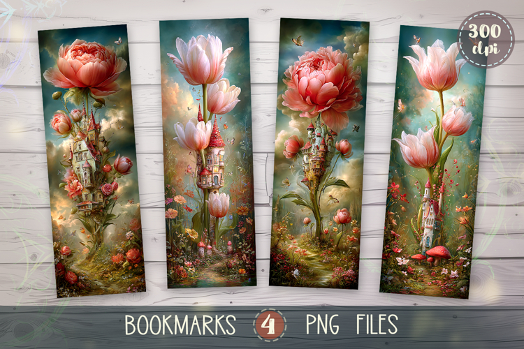 Bookmarks design - Fairy Houses.
