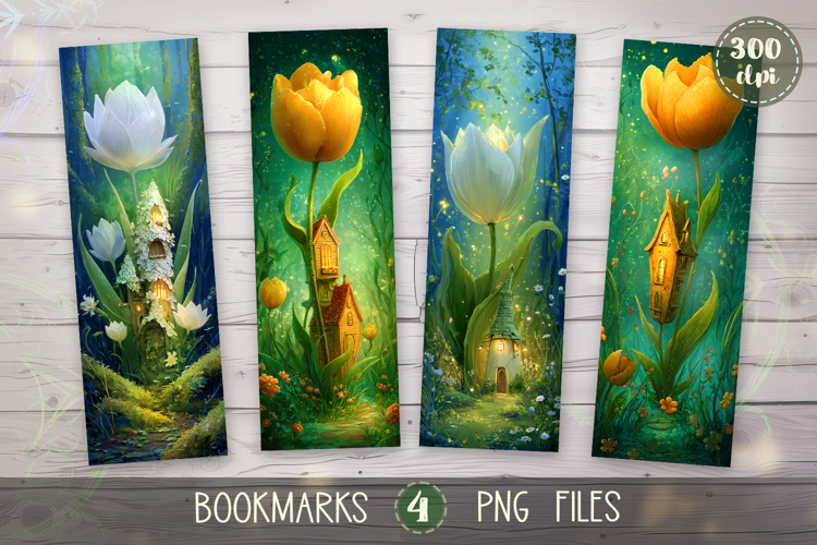 Bookmarks design - Fairy Houses.
