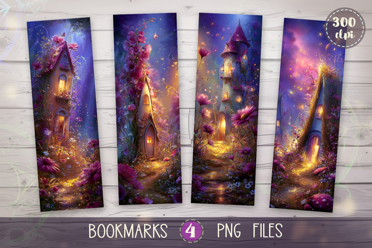 Bookmarks design - Fairy Houses.