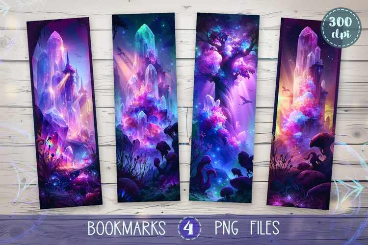 Bookmarks design - Magical Crystals.