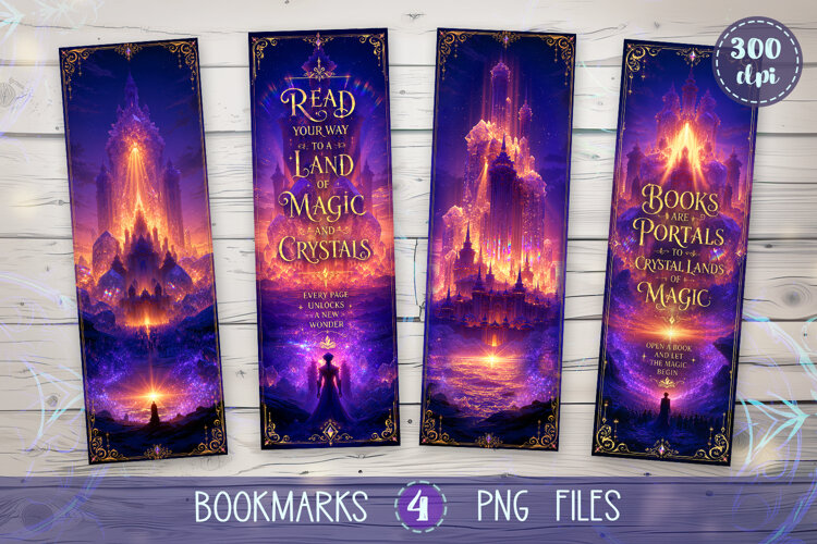Bookmarks design - Magical Crystals. example image 1