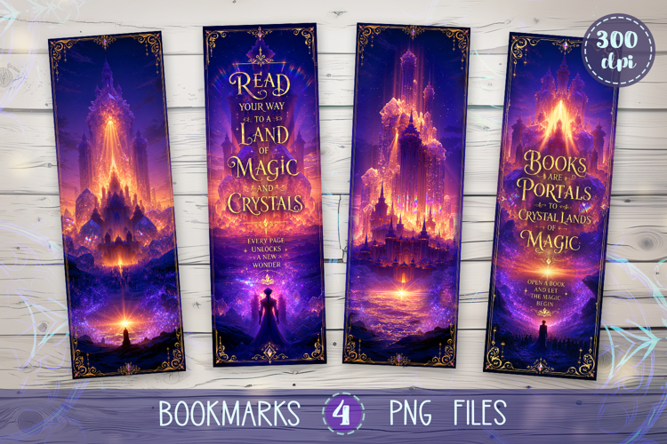 Bookmarks design - Magical Crystals.