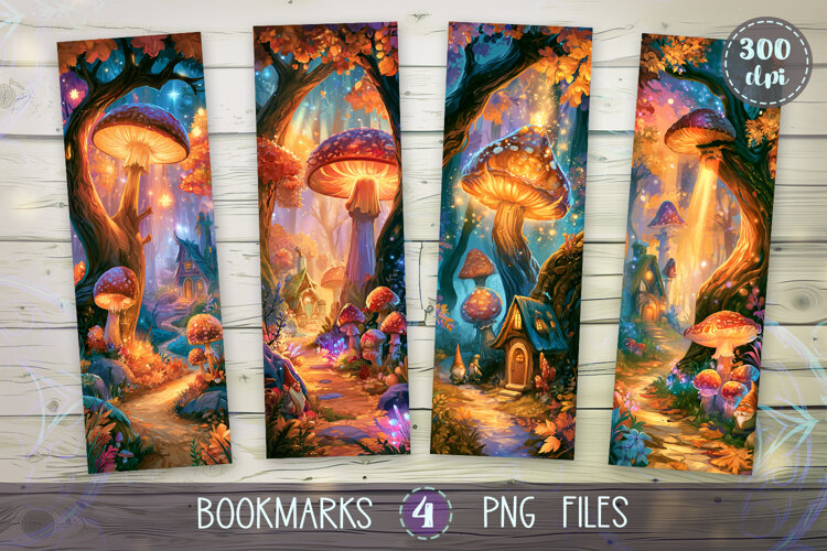 Bookmarks design - Magical Fairy Tale Forest. example image 1
