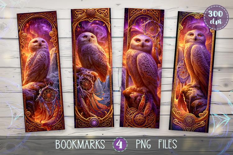 Bookmarks design - Nordic Owls.