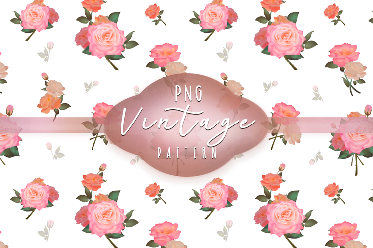 Vintage hand-drawn seamless pattern with Roses
