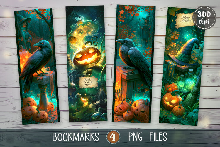 Bookmarks Halloween design - Secret Spells of Autumn. example image 1