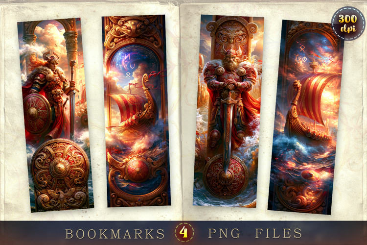 Bookmarks design - Viking Legends.