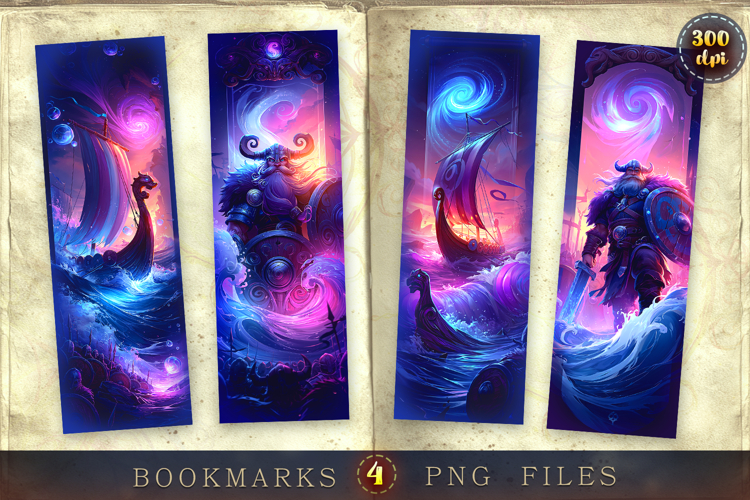 Bookmarks design - Viking Legends.