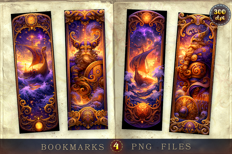 Bookmarks design - Viking Legends.