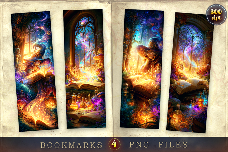 Bookmarks design - Dark Academy of Wizards.