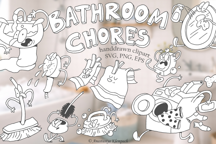 Bathroom Laundry chores doodles