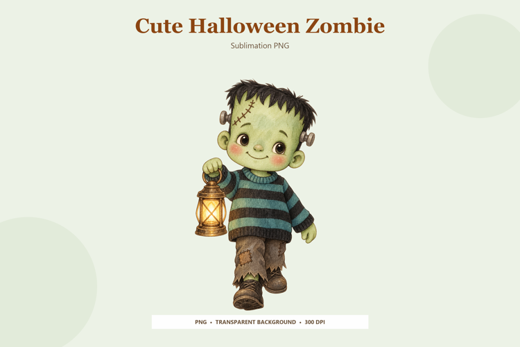 Cute Zombie PNG | Halloween Sublimation Design