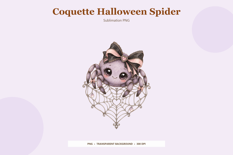Coquette Spider PNG | Cute Halloween Sublimation Design