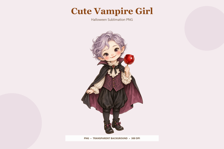 Cute Vampire PNG | Halloween Sublimation Design