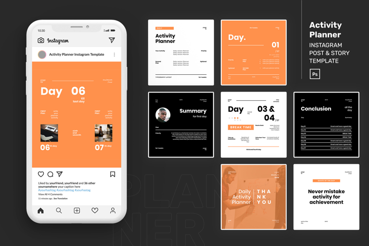 Activity Planner Instagram Post and Story Template