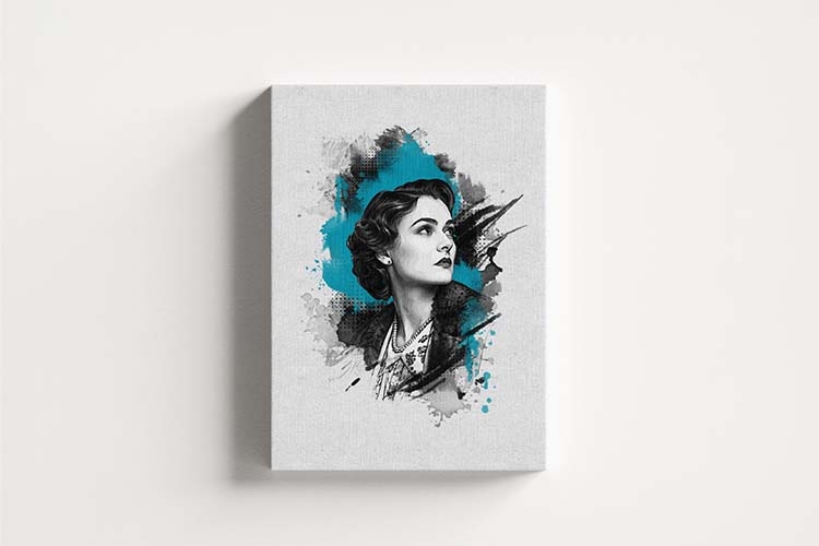 Water Ink Portrait Wall Art Template