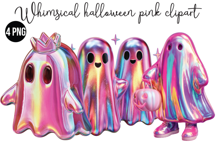 Whimsical Halloween pink Png Clipart
