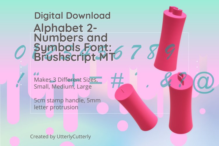 Numbers Symbols Font 2 Stamp Stl Files - STL Digital File