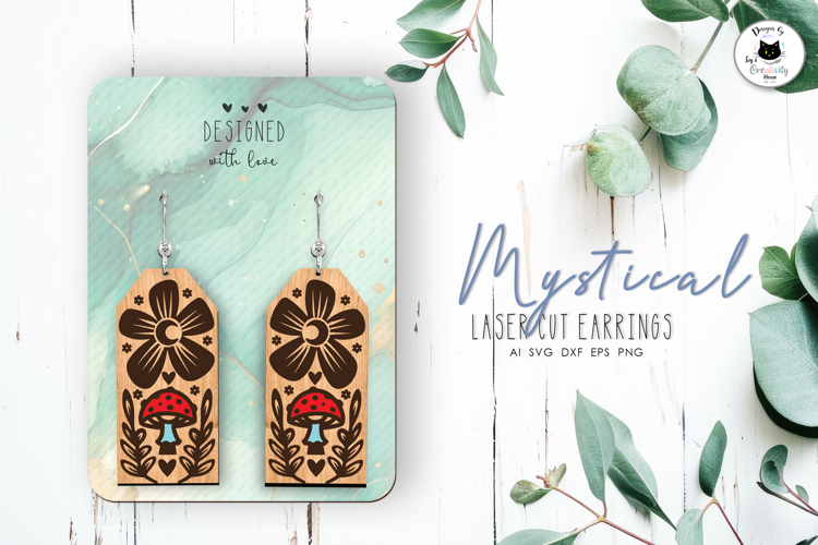 Boho Mushroom Earrings Laser Cut | Cottagecore Jewelry