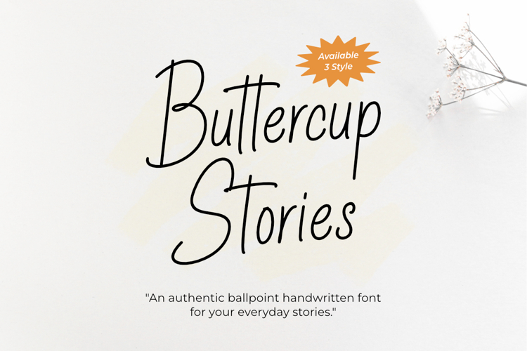 Buttercup Stories - Ballpoint Handwritten Font