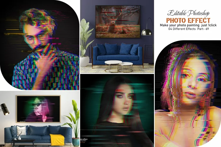 Editable Glitch Photo Effect
