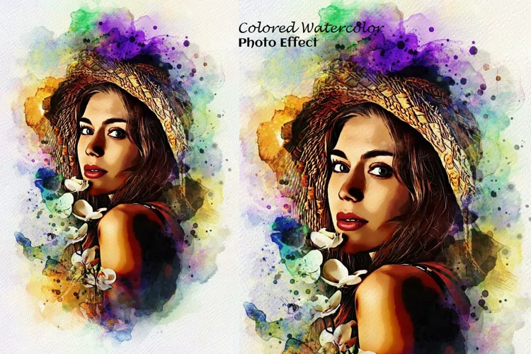 Colored Watercolor Photo Effect