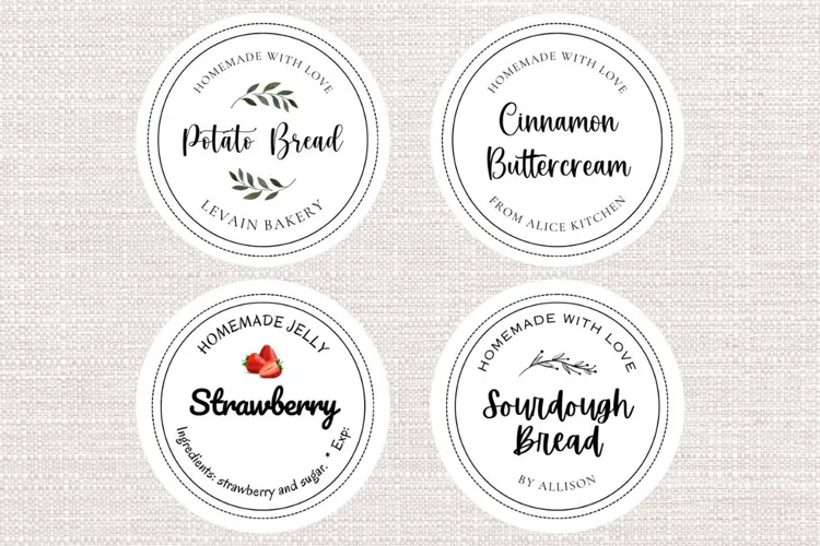 Canva | Home Baked Bread Cookies Label