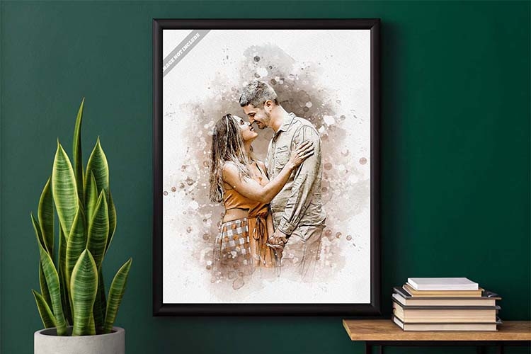 Watercolor Family Portrait Art