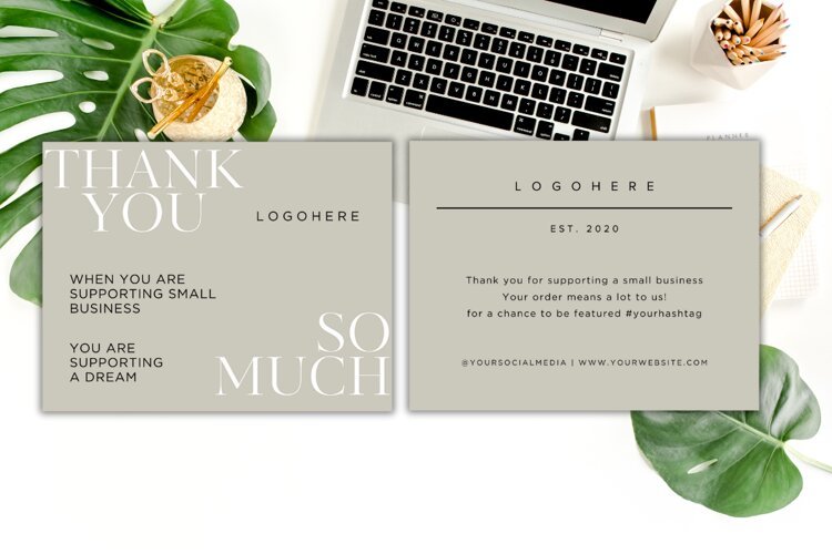Editable Printable Luxury Elegant Thank You Card example image 1