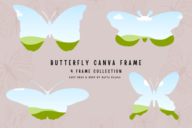 Beautiful Butterfly Canva Frame Template