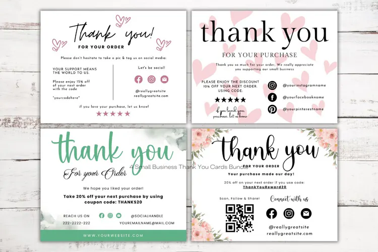 4 Small Business Thank You Cards