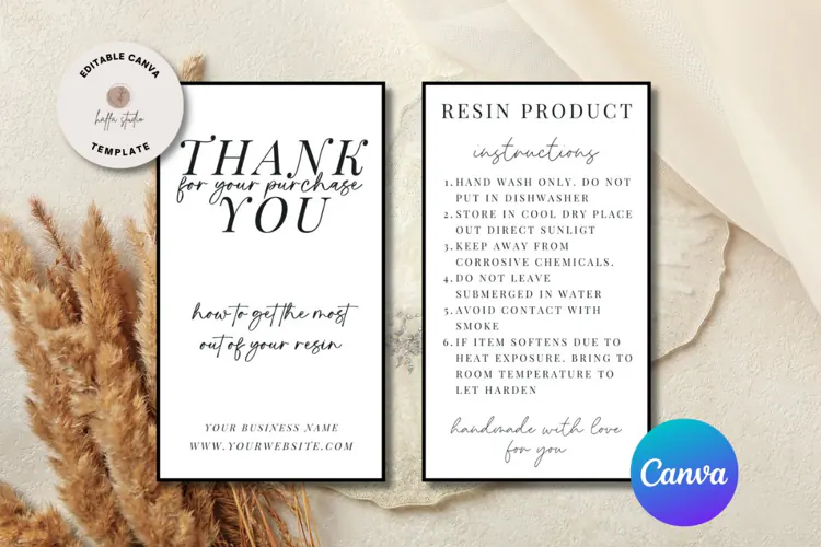 Ready to Print Resin Care Card Template