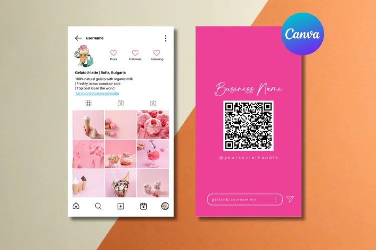 Instagram Business Card Template