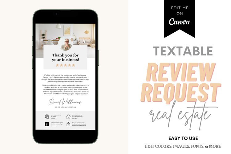 Client Review Request Textable Card example image 1