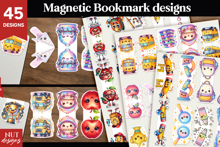Cute School Magnetic bookmark bundle Back to school bookmark