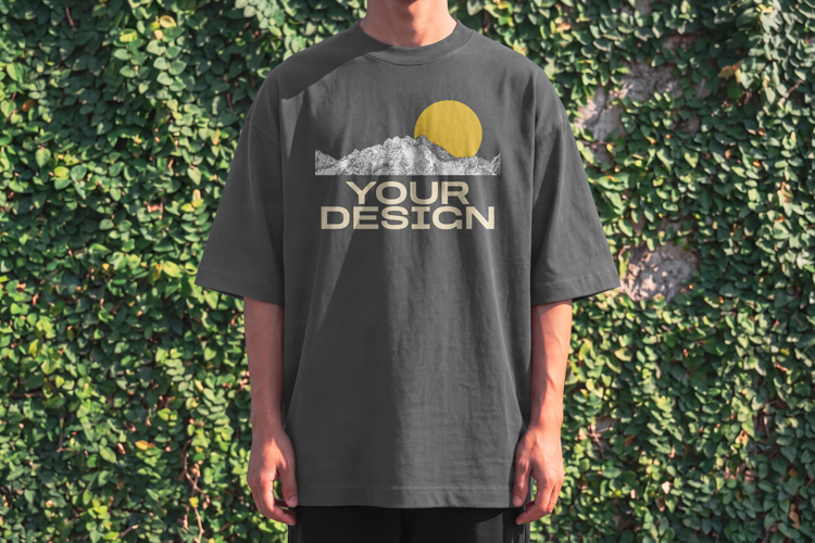 Tshirt Mockup Front Aesthetic Wall Vine Background