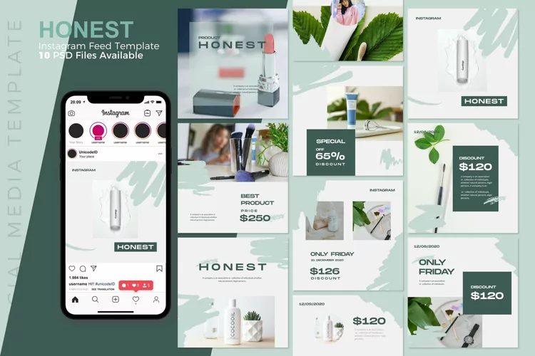 Honest Cosmetic - Instagram Post Template