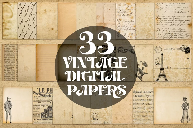 Digital paper textures old vintage backgrounds