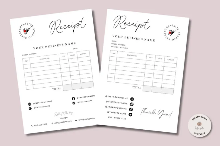 Small Business Receipt Template