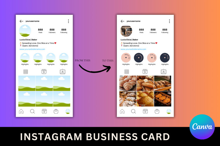 Canva | Instagram Business Card Template example image 1