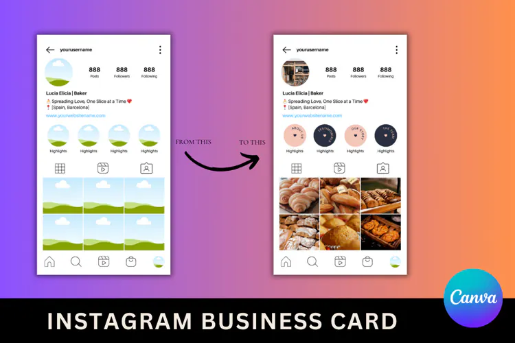 Canva | Instagram Business Card Template