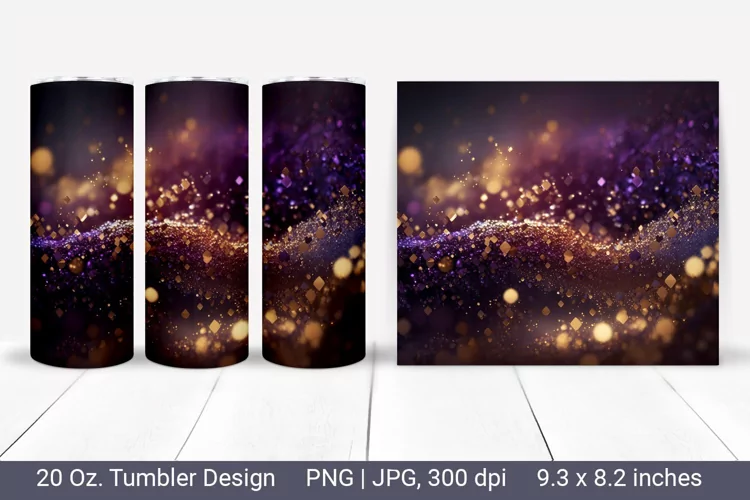 Luxury glitter tumbler-glam gold and violet skinny tumbler